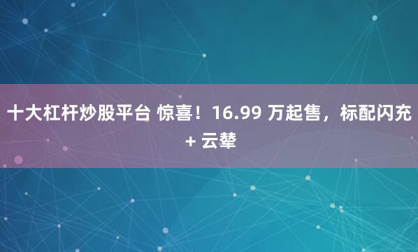 十大杠杆炒股平台 惊喜！16.99 万起售，标配闪充 + 云辇