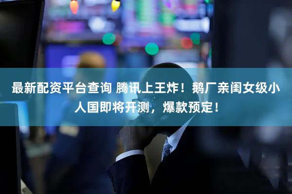 最新配资平台查询 腾讯上王炸！鹅厂亲闺女级小人国即将开测，爆款预定！